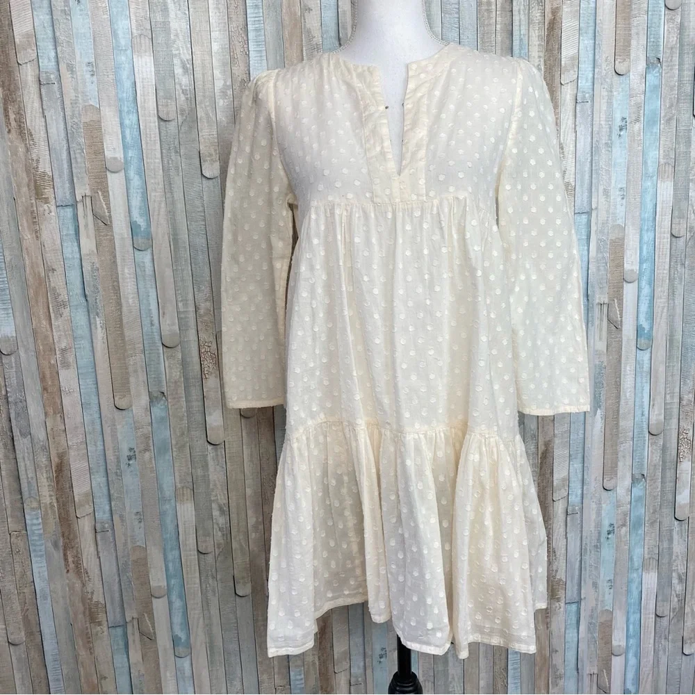 Emerson Fry XS India Collection Layla Swiss Dot Mini Tunic Dress Organic Boho - Picture 3 of 15